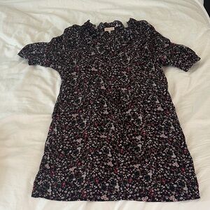 Rebeca Taylor Floral Ruffle-Trim Dress